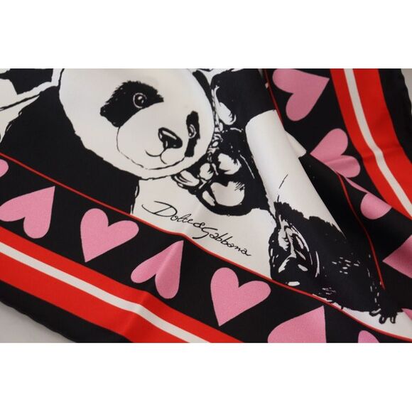 Dolce & Gabbana Elegant Panda Print Silk Men's Scarf - Picture 5 of 6